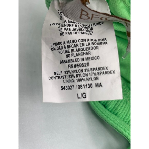 Becca Mint Triangle Bikini Swim‎ Bikini Top Women's Size Large - Picture 6 of 7